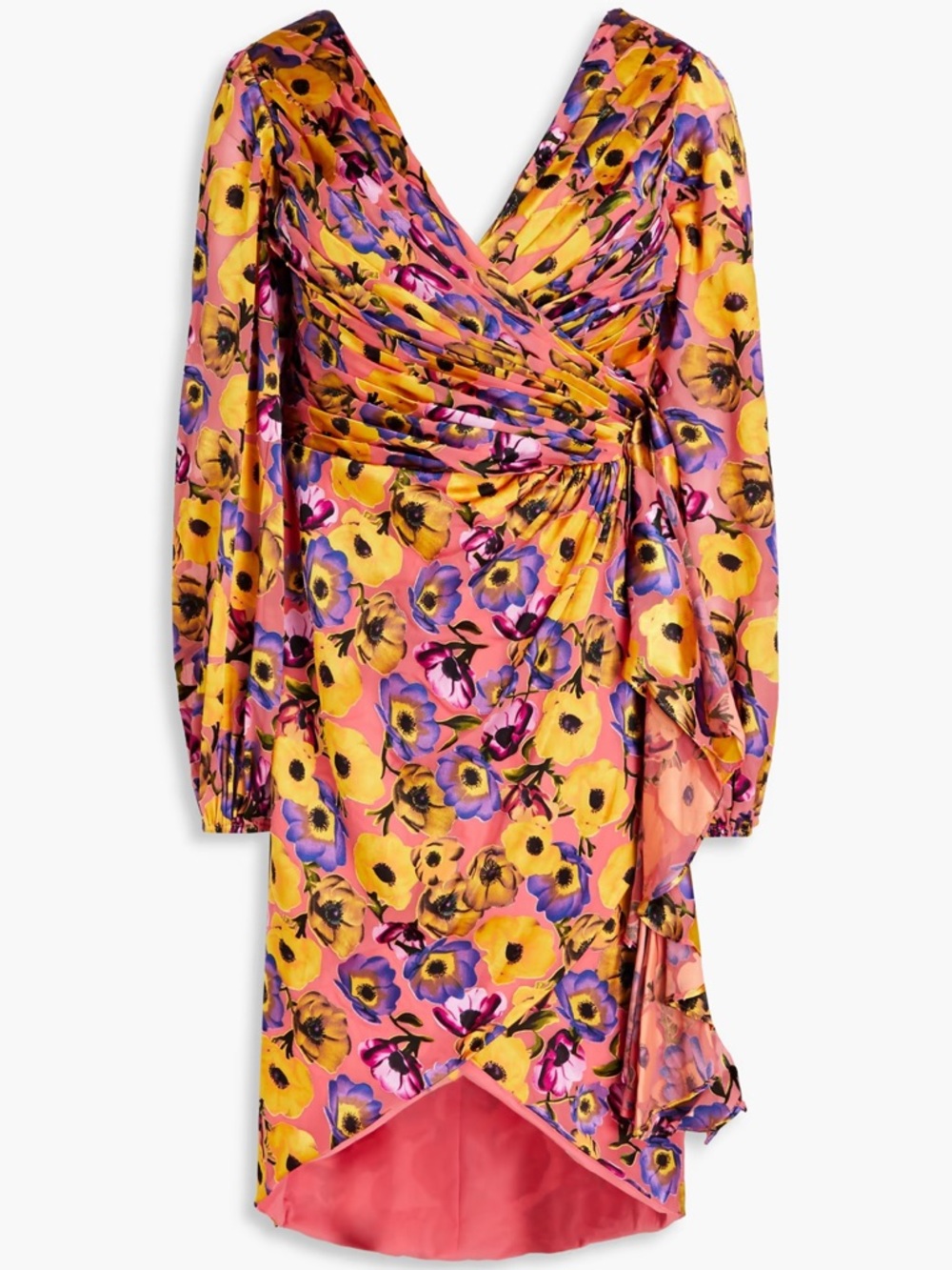 Theia Monika Floral Devore Chiffon Wrap Dress NWT Size 10 Retails $595